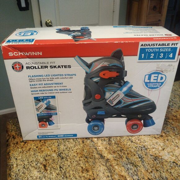 Roller Skates Schwinn Adjustable Fits Sizes 1-2-3-4Challenge Series Flash 2 Grey - Picture 2 of 12